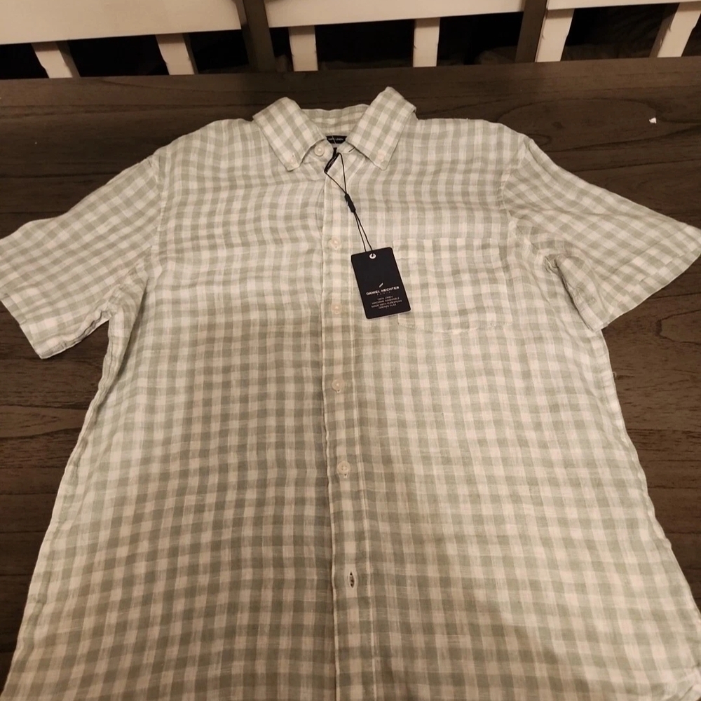 Daniel Hechter Light Green Plaid Shirt